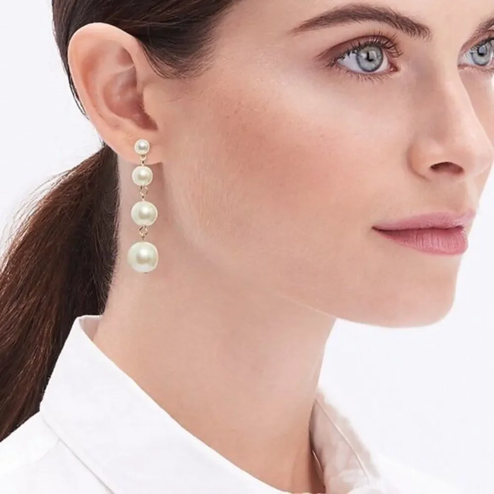 J Crew Women's Pearl Drop Earrings Party Dangle Wedding Bridal Prom